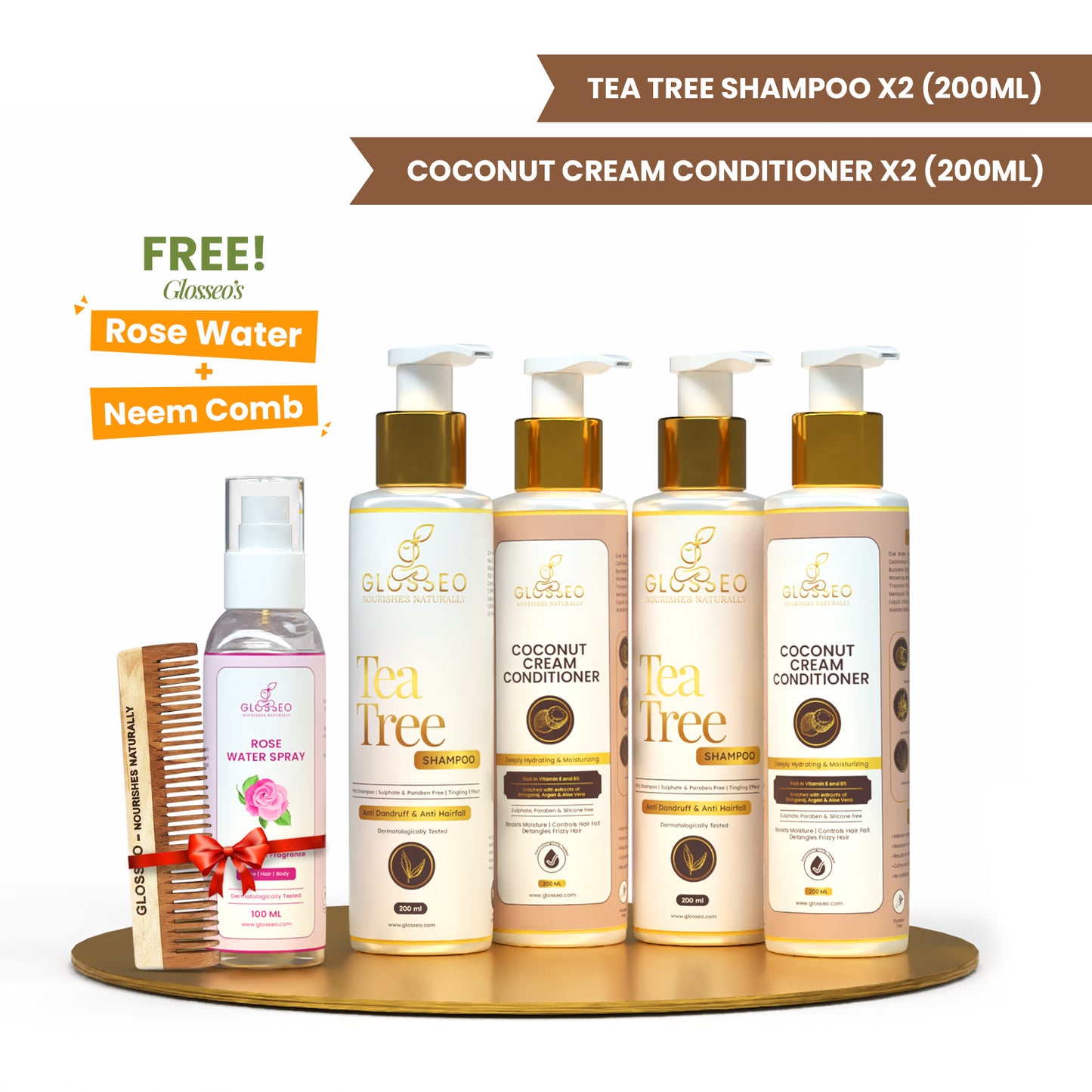 Tea Tree Shampoo - 200 ml + Coconut Cream Conditioner - 200 ml
