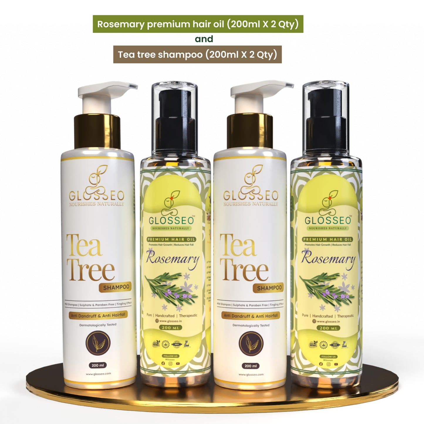 Rosemary Premium Hair Oil + Tea Tree Shampoo