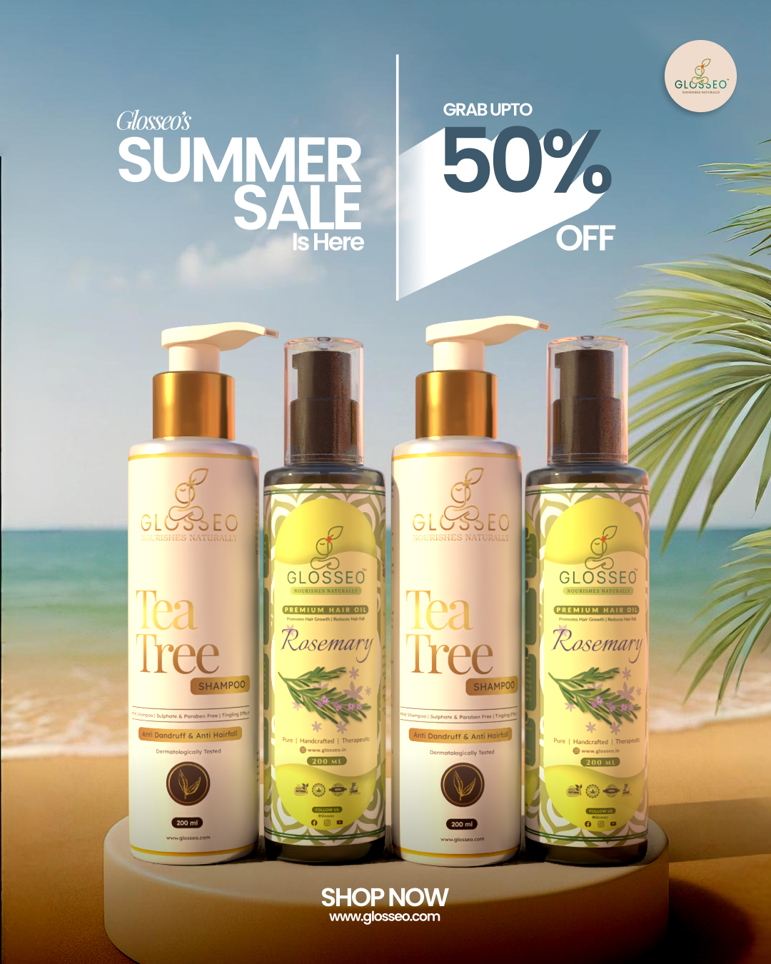 Rosemary Premium Hair Oil & Tea Tree Shampoo (Double Combo)
