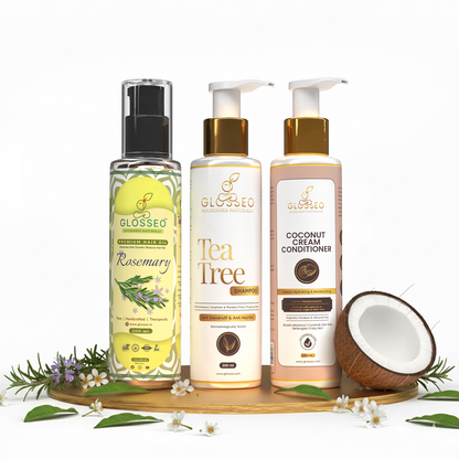 Rosemary Premium Hair Oil + Tea Tree Shampoo + Coconut Cream Conditioner