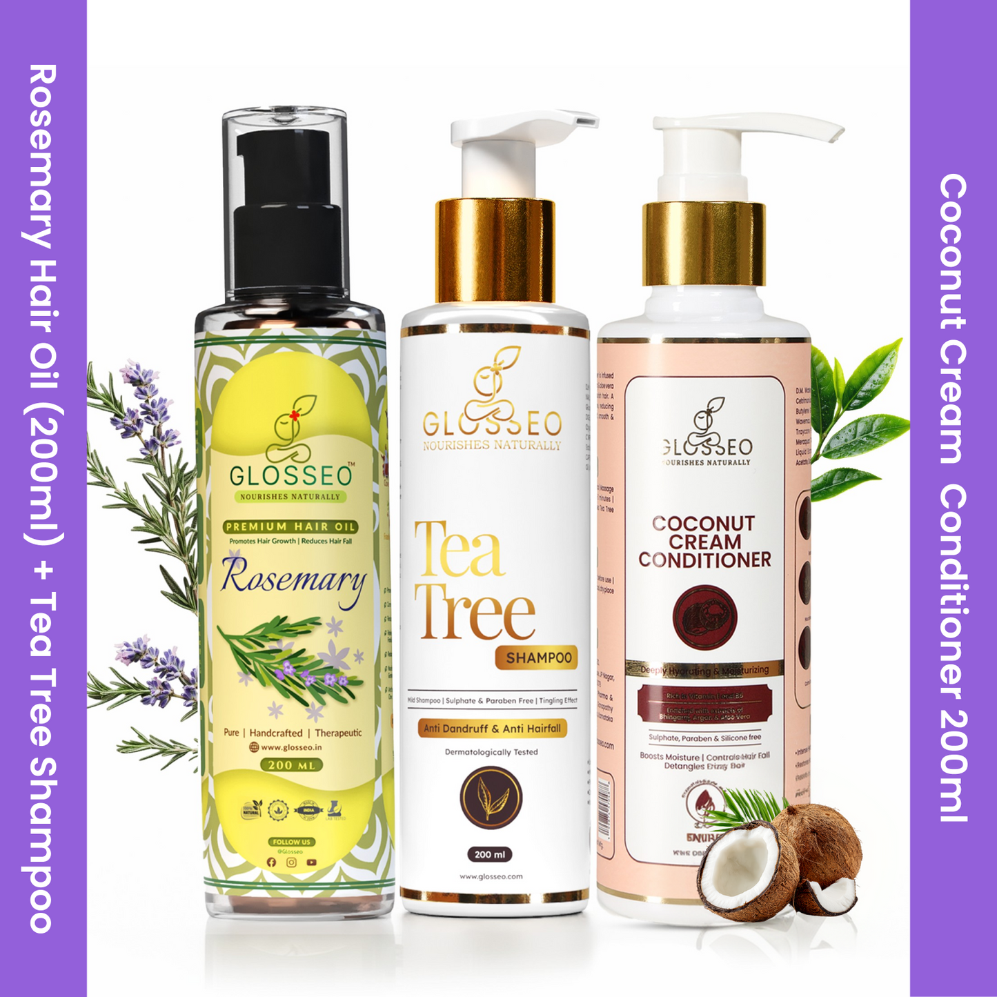 Premium Hair Care Kit (Hair Oil + Shampoo + Conditioner + Hair Growth Spray (200 ml + 200 ml + 200 ml + 100 ml)
