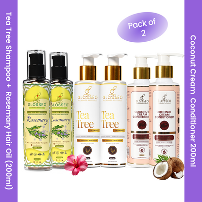Hair Care Kit - Hair Oil + Shampoo + Conditioner (200 ml + 200 ml + 200 ml)