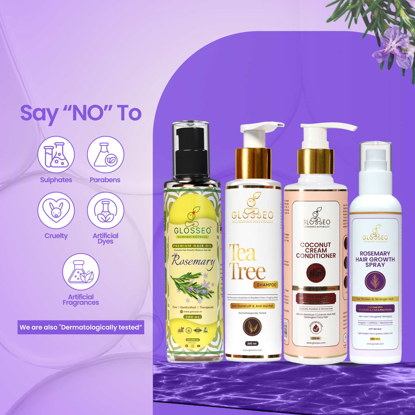 Premium Hair Care Kit (Hair Oil + Shampoo + Conditioner + Hair Growth Spray (200 ml + 200 ml + 200 ml + 100 ml)