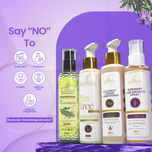 Premium Hair Care Kit (Rosemary Premium Hair Oil - 200 ml + Tea Tree Shampoo - 200 ml + Coconut Cream Conditioner - 200 ml + Rosemary Hair Growth Spray - 100 ml)