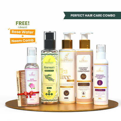 Premium Hair Care Kit (Rosemary Premium Hair Oil - 200 ml + Tea Tree Shampoo - 200 ml + Coconut Cream Conditioner - 200 ml + Rosemary Hair Growth Spray - 100 ml)