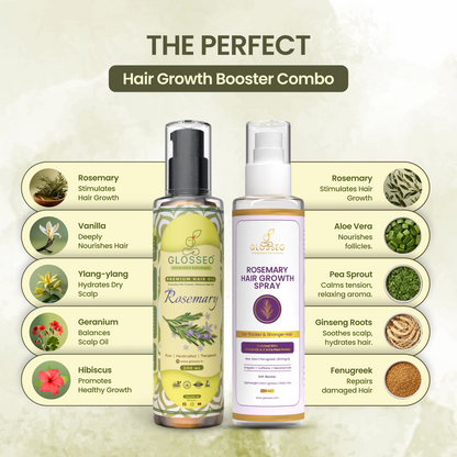 Rosemary Premium Hair Oil + Tea Tree Shampoo + Coconut Cream Conditioner + Rosemary Hair Growth Spray