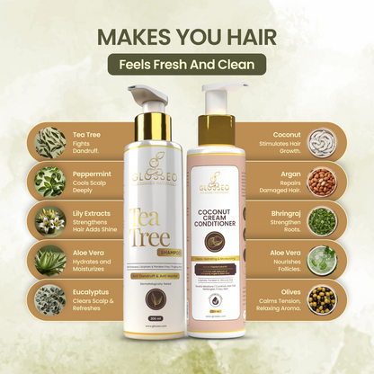 Rosemary Premium Hair Oil + Tea Tree Shampoo + Coconut Cream Conditioner + Rosemary Hair Growth Spray