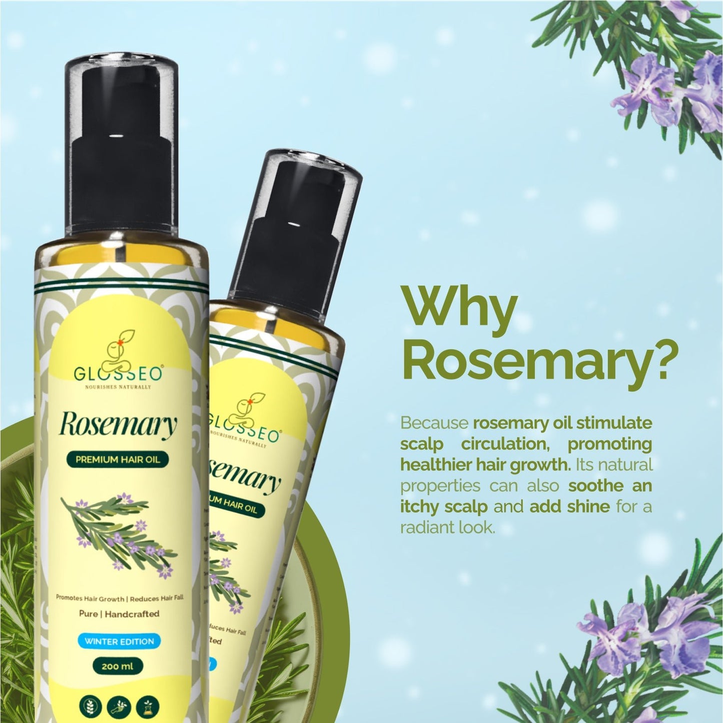 Rosemary Premium Hair Oil - GLOSSEO#