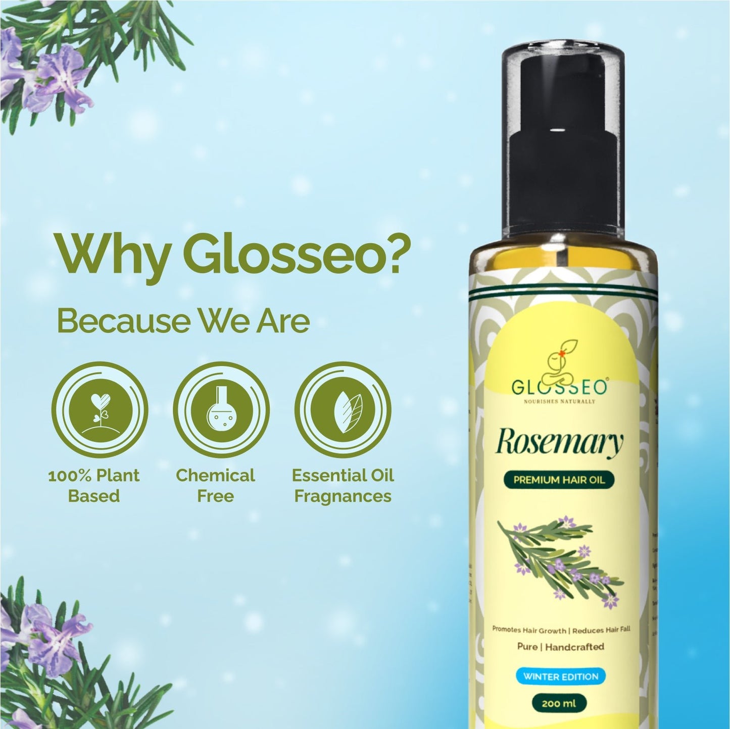 Rosemary Premium Hair Oil - GLOSSEO#