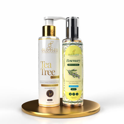 Rosemary Premium Hair Oil & Tea Tree Shampoo (Combo) - GLOSSEO#